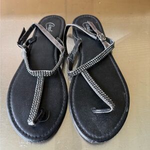 NRW Candie's Elegant Black Beaded Sandals